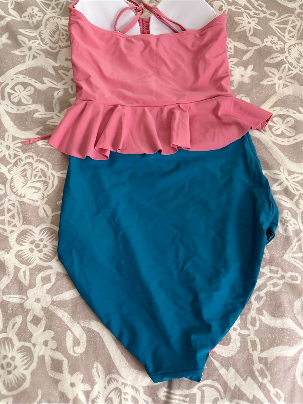 Pink Floral Two-Piece Tankini Swimsuit - Picture 6 of 7